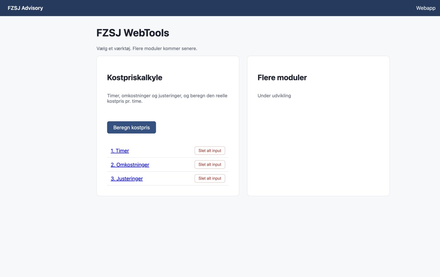 Skærmbillede af FZSJ WebTools